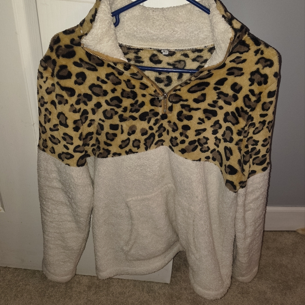 Leopard Print and Cream Women's Jacket